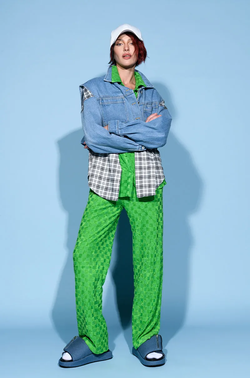 SPRING PLAIDS DENIM JACKET sold by AKIRA product image thumbnail 4