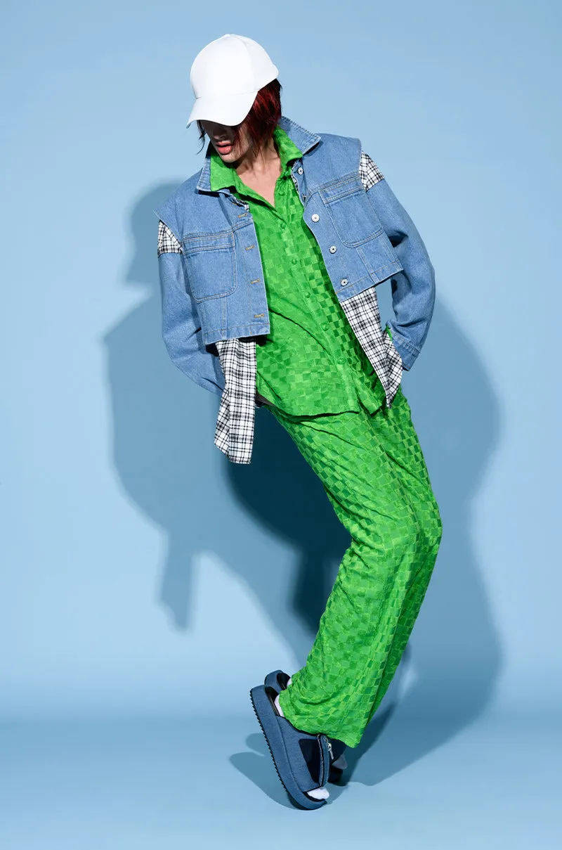 SPRING PLAIDS DENIM JACKET sold by AKIRA product image thumbnail 5