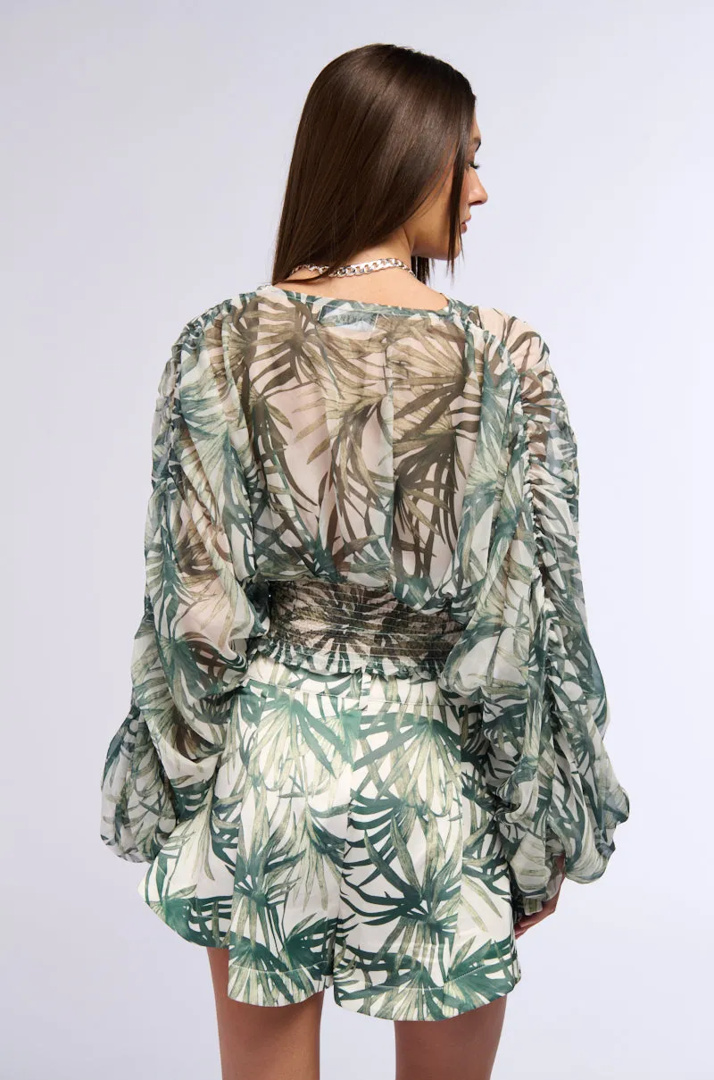 SUMMER LOVIN LEAF PRINT BLOUSE sold by AKIRA product image thumbnail 4