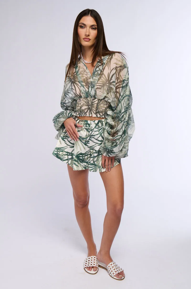SUMMER LOVIN LEAF PRINT BLOUSE sold by AKIRA product image thumbnail 5