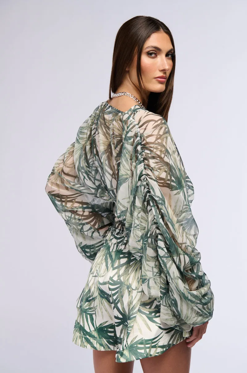 SUMMER LOVIN LEAF PRINT BLOUSE sold by AKIRA product image thumbnail 3