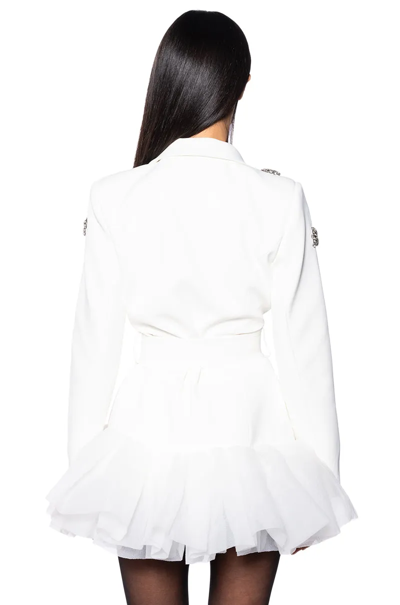 BEST VERSION TULLE BLAZER WITH RHINESTONES sold by AKIRA product image thumbnail 4