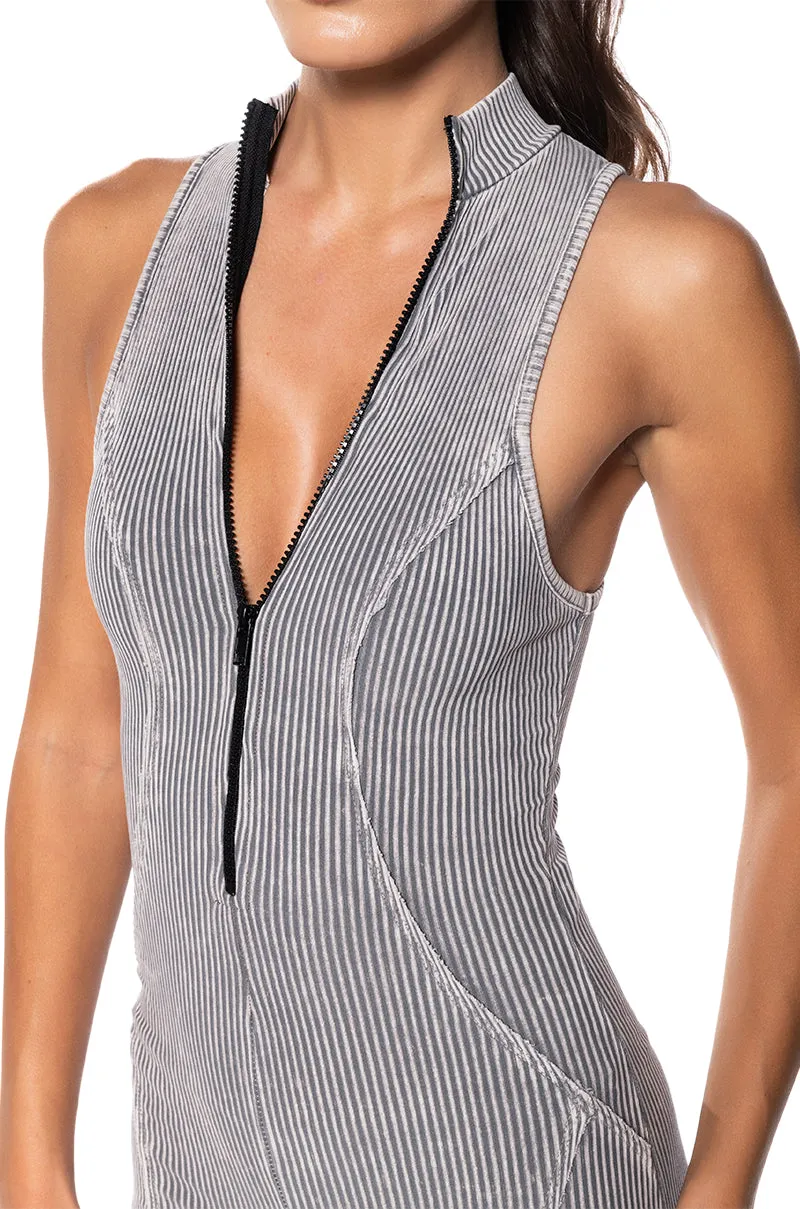 TATIANA ZIP FRONT FITTED JUMPSUIT sold by AKIRA product image thumbnail 5