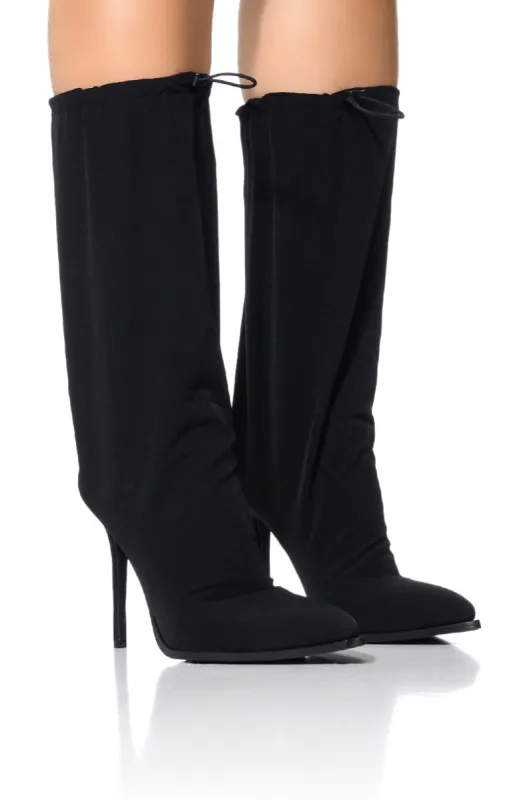 AZALEA WANG ARIELLA SLOUCH STILETTO BOOTIE IN BLACK sold by AKIRA