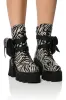 AZALEA WANG FOLLOW CHUNKY COMBAT BOOTIE IN ZEBRA sold by AKIRA
