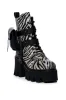 AZALEA WANG FOLLOW CHUNKY COMBAT BOOTIE IN ZEBRA sold by AKIRA
