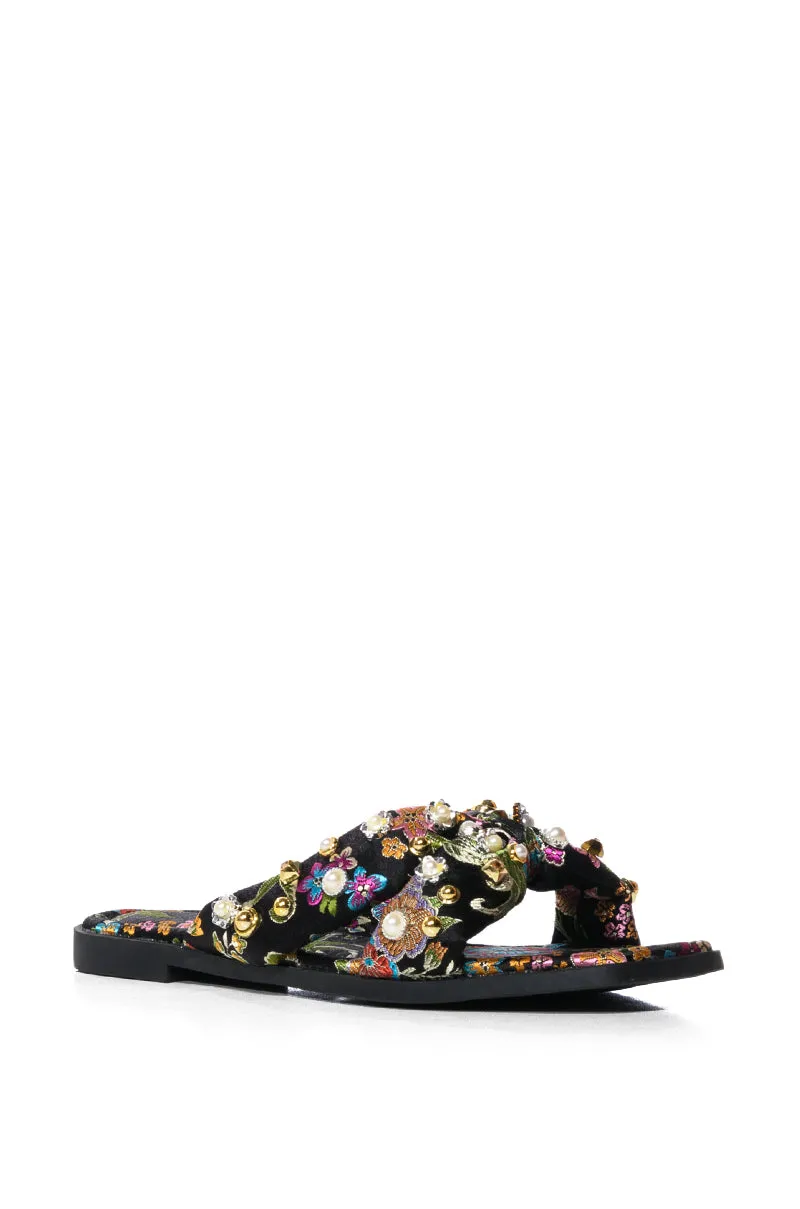 AZALEA WANG EMBELLISHED FLIP FLOP SANDAL IN BLACK sold by AKIRA product image thumbnail 4