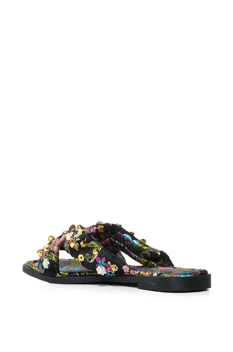 AZALEA WANG EMBELLISHED FLIP FLOP SANDAL IN BLACK sold by AKIRA product image thumbnail 5