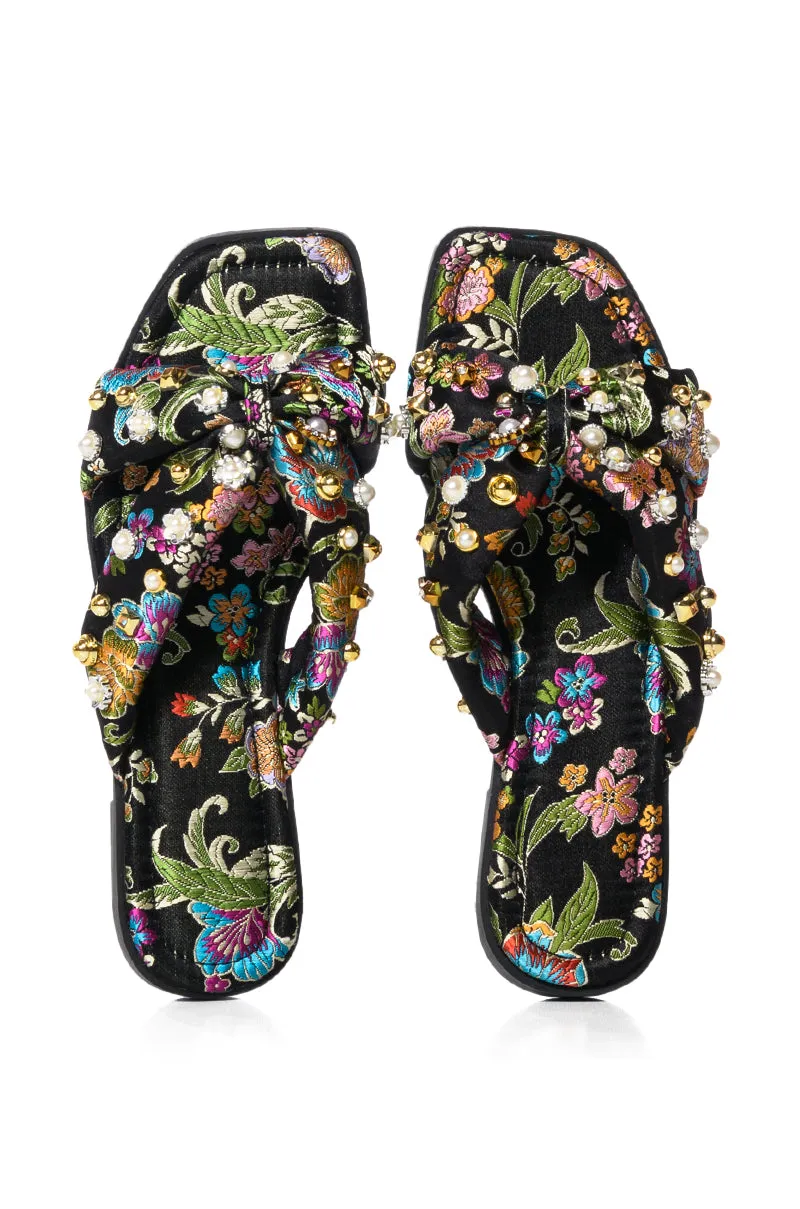 AZALEA WANG EMBELLISHED FLIP FLOP SANDAL IN BLACK sold by AKIRA product image thumbnail 2
