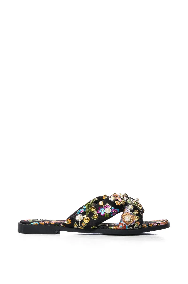 AZALEA WANG EMBELLISHED FLIP FLOP SANDAL IN BLACK sold by AKIRA product image thumbnail 3