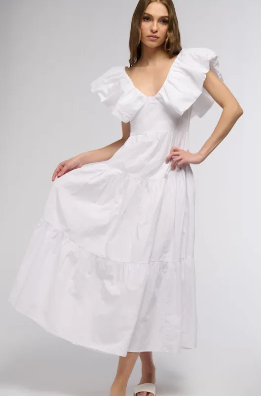 SUNDAY MARKET POPLIN CAP SLEEVE MAXI DRESS sold by AKIRA