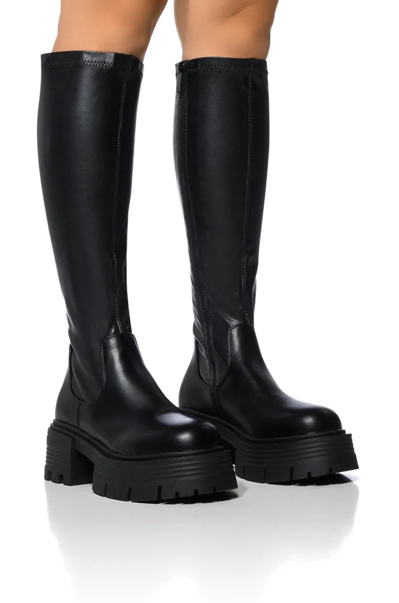 AZALEA WANG LYNX BOOT WITH 4 WAY STRETCH IN BLACK sold by AKIRA product image thumbnail 2
