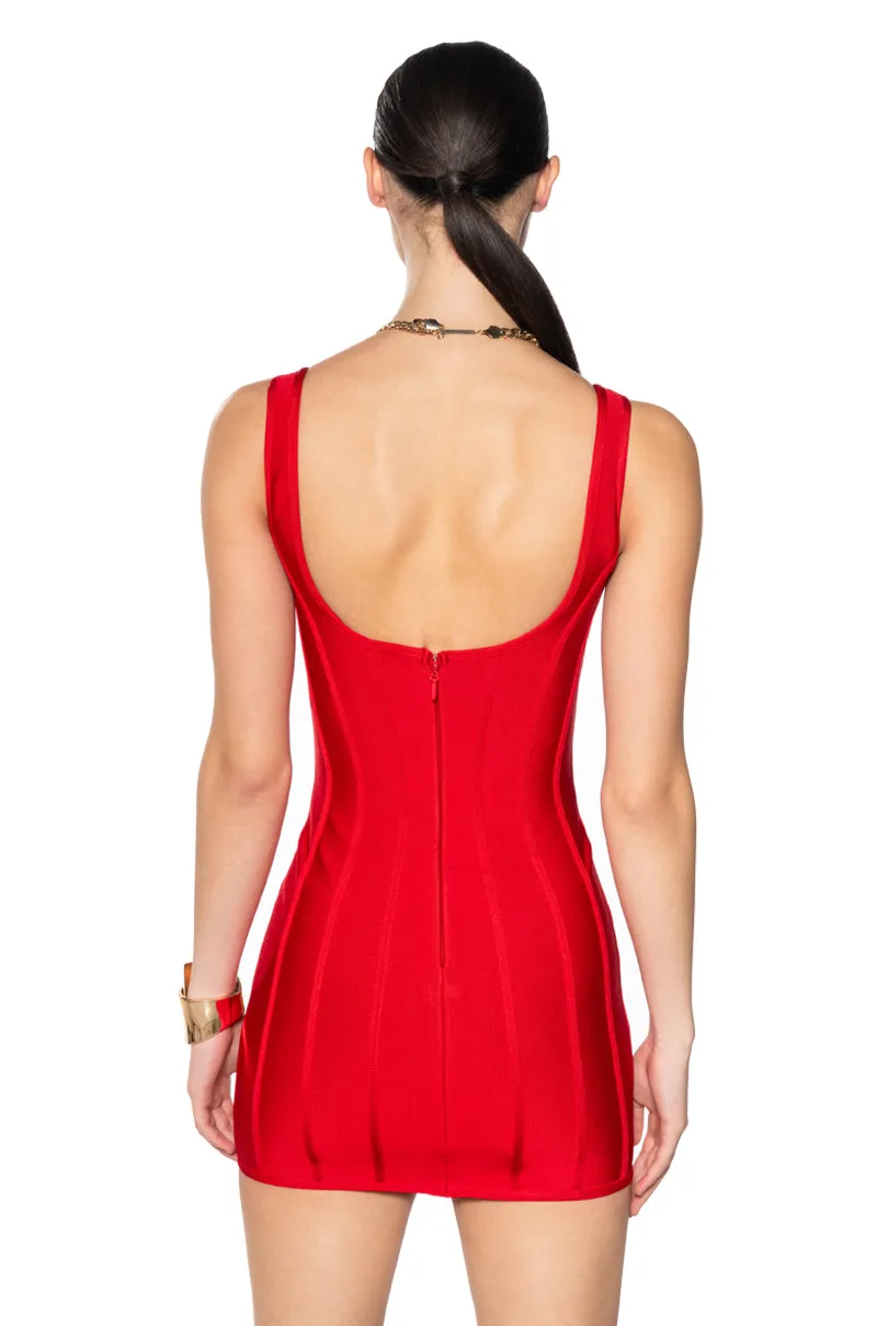 SNATCH ME UP BANDAGE MINI DRESS IN RED sold by AKIRA product image thumbnail 4