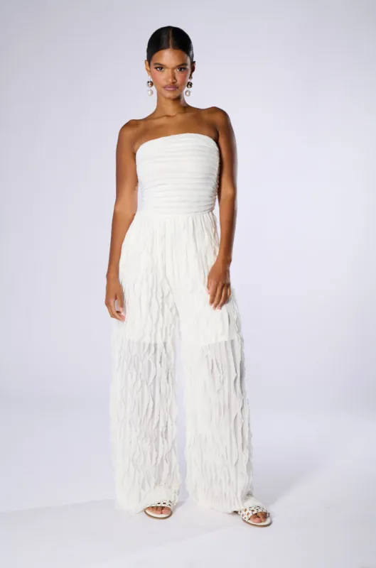 LILIANA STRAPLESS MESH JUMPSUIT sold by AKIRA