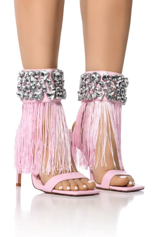 AZALEA WANG NEAVE EMBELLISHED TASSEL SANDAL IN PINK sold by AKIRA