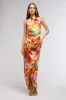 BOTANICAL BEAUTY PRINTED MIDI DRESS IN ORANGE MULTI sold by AKIRA