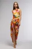 BOTANICAL BEAUTY PRINTED MIDI DRESS IN ORANGE MULTI sold by AKIRA