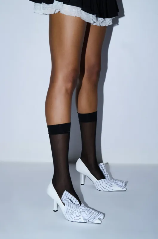 AZALEA WANG ARIETTE DRESS SHIRT DETAIL PUMP sold by AKIRA