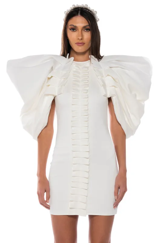 ANNIKA STATEMENT SLEEVE MINI DRESS sold by AKIRA