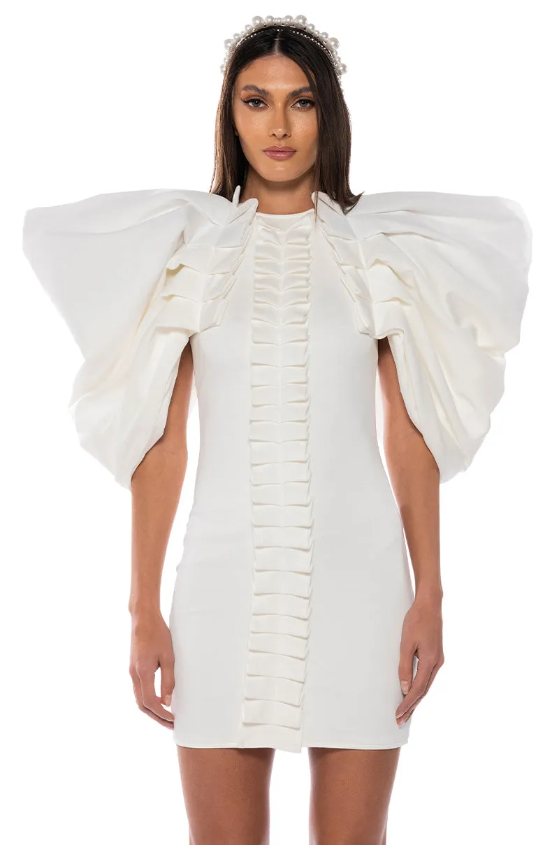 ANNIKA STATEMENT SLEEVE MINI DRESS sold by AKIRA