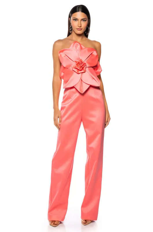 STASSIE STATEMENT SLEEVELESS JUMPSUIT IN PINK sold by AKIRA