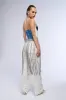 SADDLE UP DENIM FRINGE STRAPLESS CORSET TOP sold by AKIRA