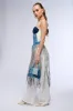 SADDLE UP DENIM FRINGE STRAPLESS CORSET TOP sold by AKIRA