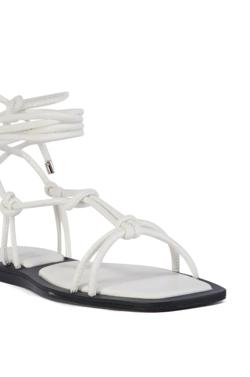 AZALEA WANG LEANDRO WHITE STRAPPY FLAT SANDAL sold by AKIRA product image thumbnail 5