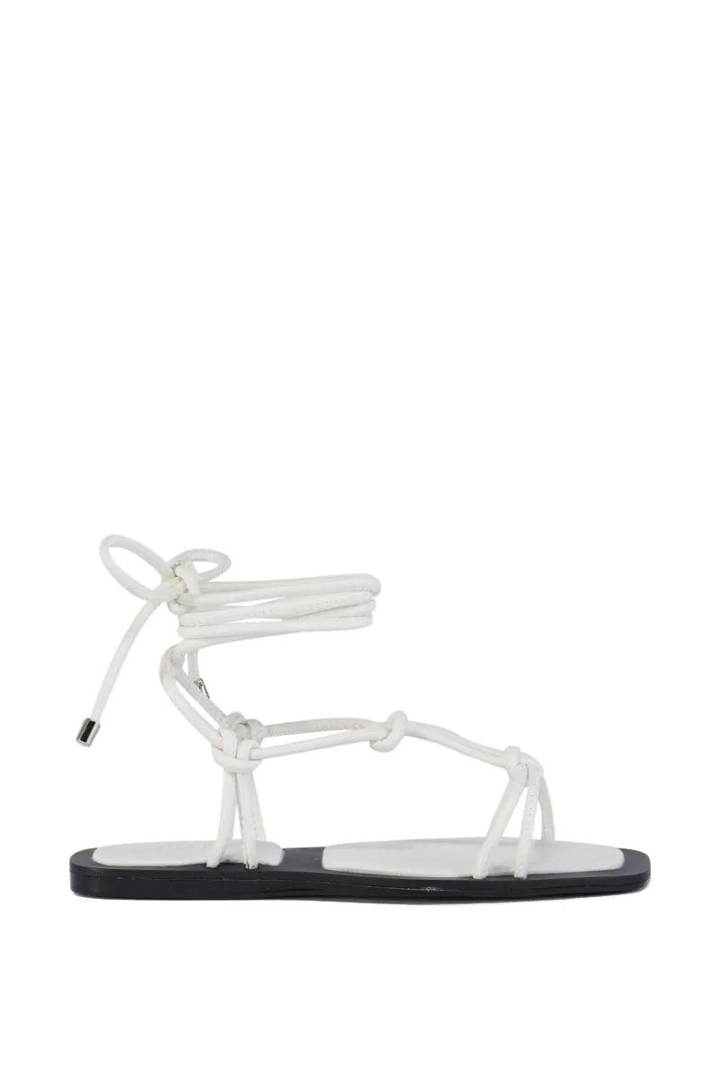 AZALEA WANG LEANDRO WHITE STRAPPY FLAT SANDAL sold by AKIRA product image thumbnail 2