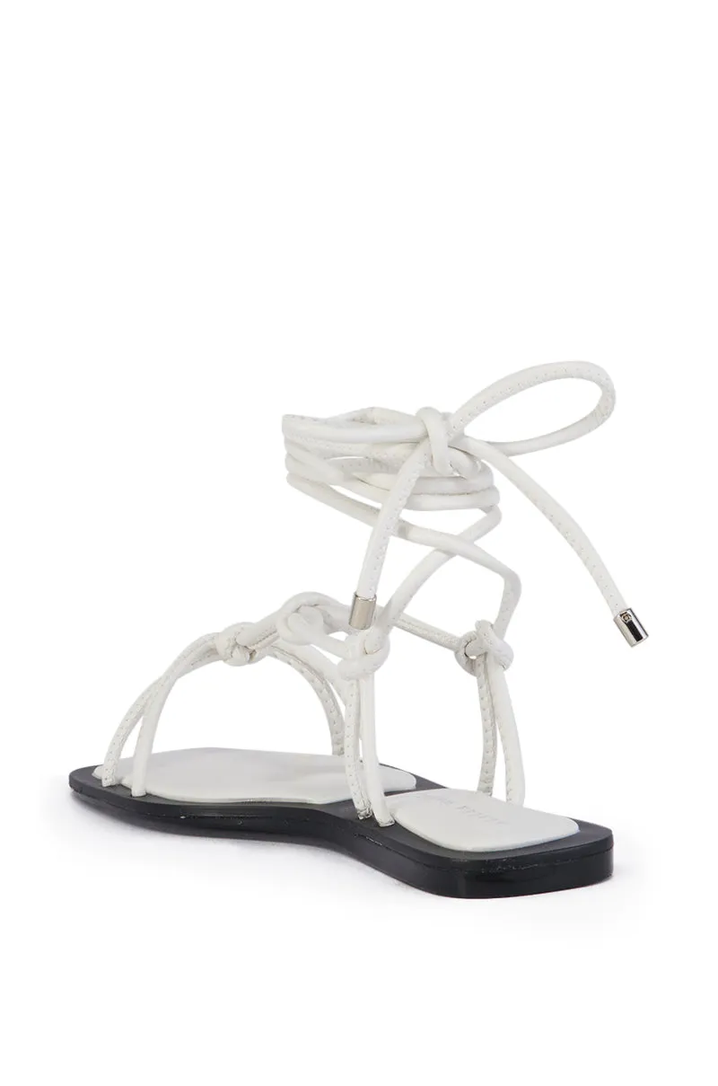 AZALEA WANG LEANDRO WHITE STRAPPY FLAT SANDAL sold by AKIRA product image thumbnail 4