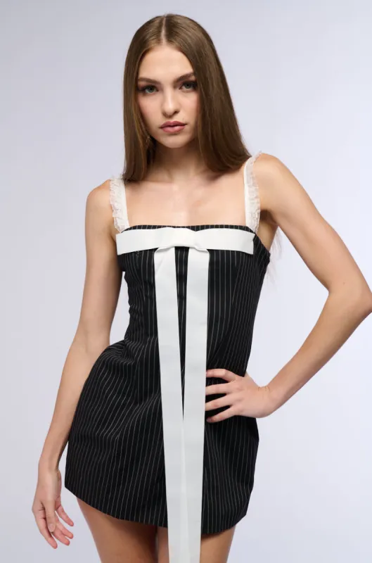 JUST ADD ANOTHER BOW MINI DRESS sold by AKIRA