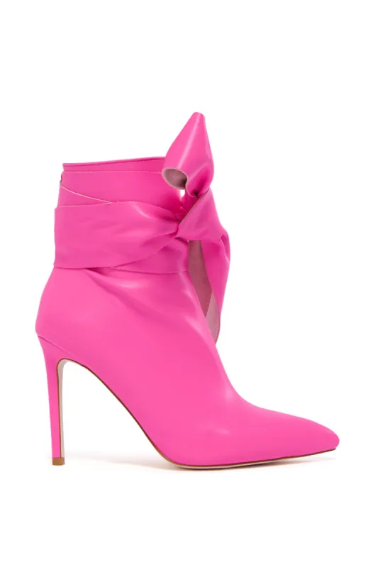 AZALEA WANG CHAUD PINK TIE STILETTO BOOTIE sold by AKIRA