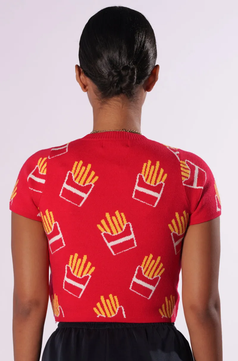 FRY LOVERS KNIT TEE sold by AKIRA product image thumbnail 4