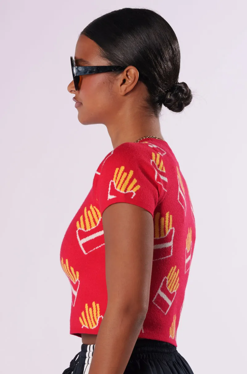 FRY LOVERS KNIT TEE sold by AKIRA product image thumbnail 3