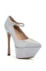 AZALEA WANG FELIZ EMBELLISHED PUMP IN SILVER sold by AKIRA