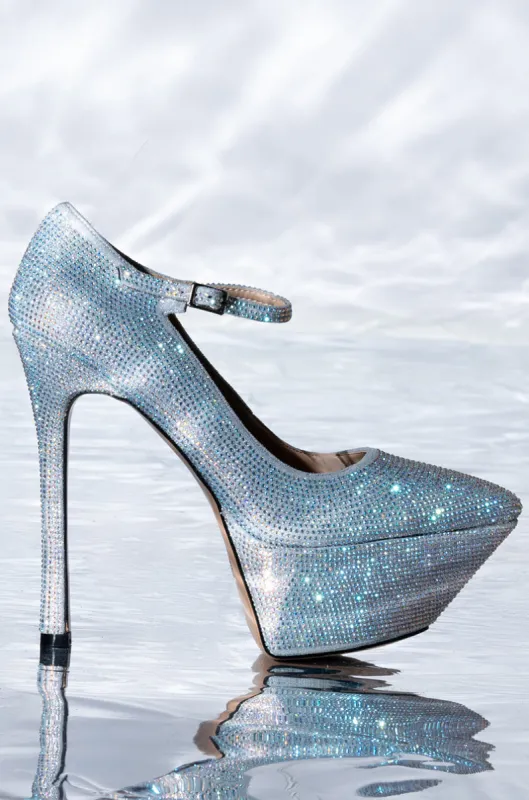 AZALEA WANG FELIZ EMBELLISHED PUMP IN SILVER sold by AKIRA