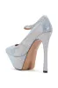 AZALEA WANG FELIZ EMBELLISHED PUMP IN SILVER sold by AKIRA
