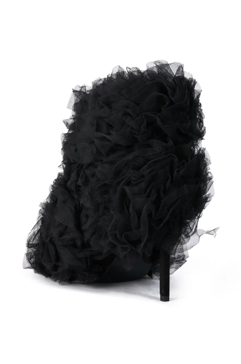 AZALEA WANG TUTU TULLE STILETTO BOOTIE IN BLACK sold by AKIRA product image thumbnail 4
