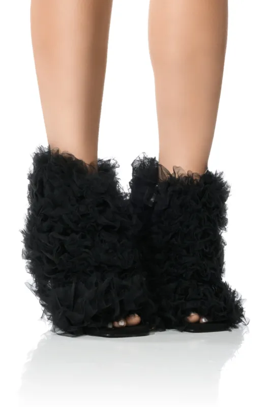 AZALEA WANG TUTU TULLE STILETTO BOOTIE IN BLACK sold by AKIRA