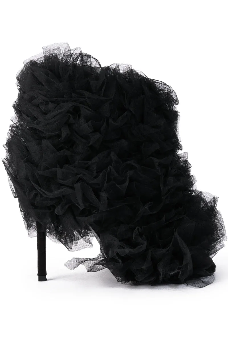 AZALEA WANG TUTU TULLE STILETTO BOOTIE IN BLACK sold by AKIRA product image thumbnail 2