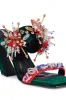 AZALEA WANG GREENBERRY GREEN EMBELLISHED VELVET SANDAL sold by AKIRA