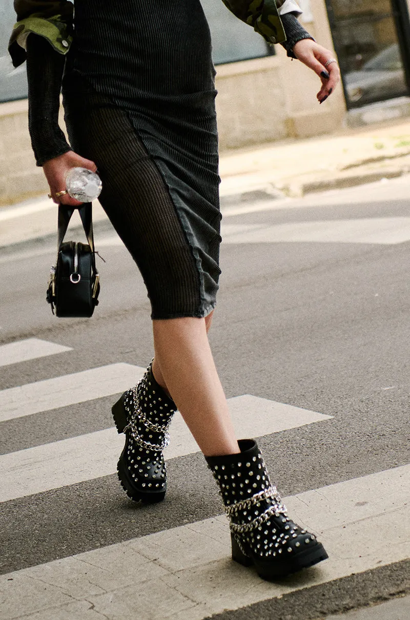 AZALEA WANG COVEN BLACK EMBELLISHED COMBAT BOOT sold by AKIRA product image thumbnail 4