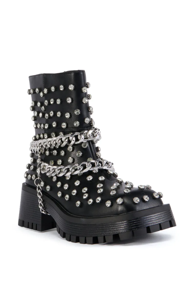 AZALEA WANG COVEN BLACK EMBELLISHED COMBAT BOOT sold by AKIRA product image thumbnail 5