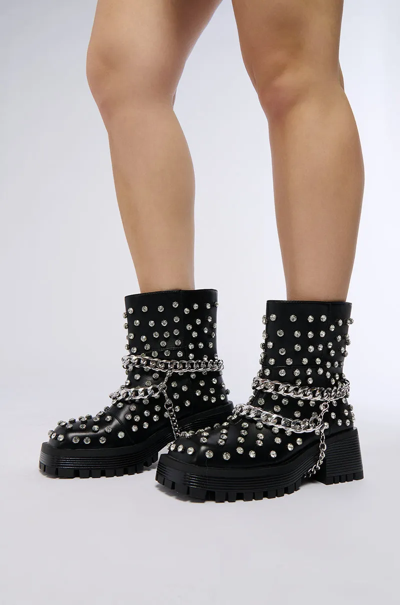 AZALEA WANG COVEN BLACK EMBELLISHED COMBAT BOOT sold by AKIRA product image thumbnail 2