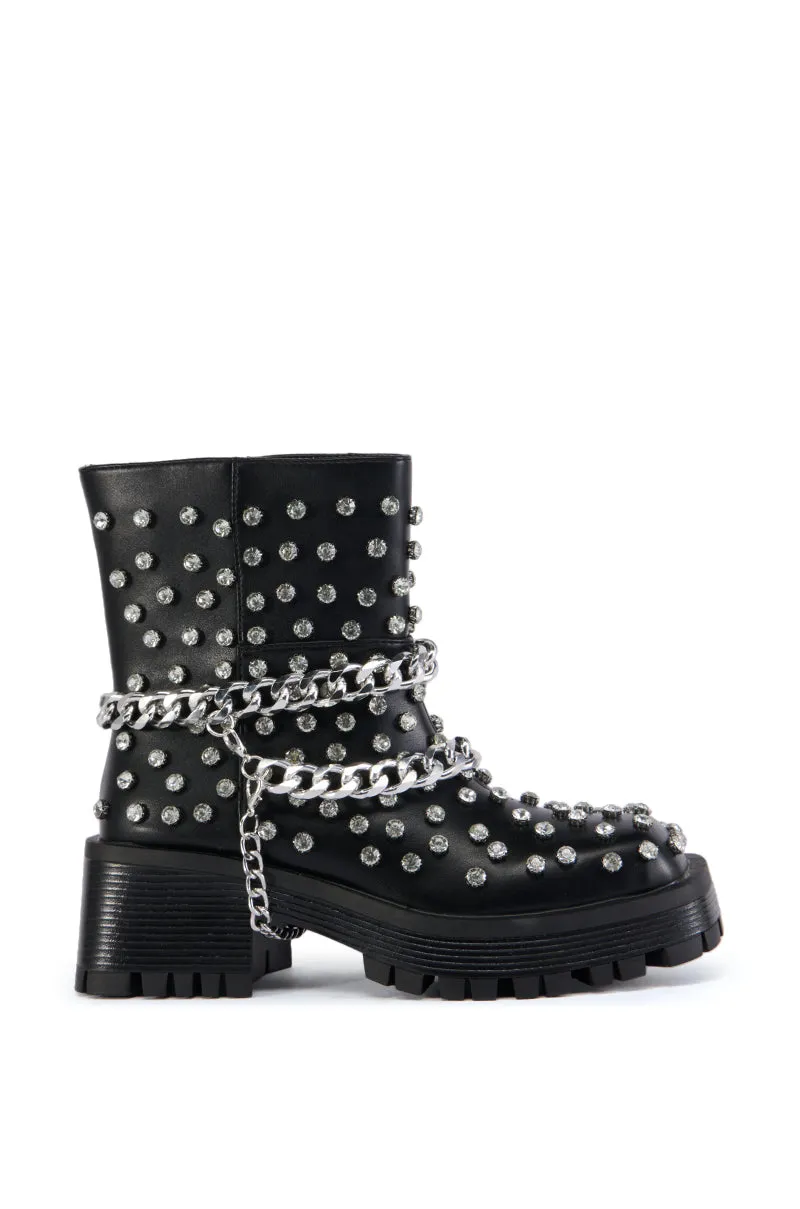 AZALEA WANG COVEN BLACK EMBELLISHED COMBAT BOOT sold by AKIRA product image thumbnail 3