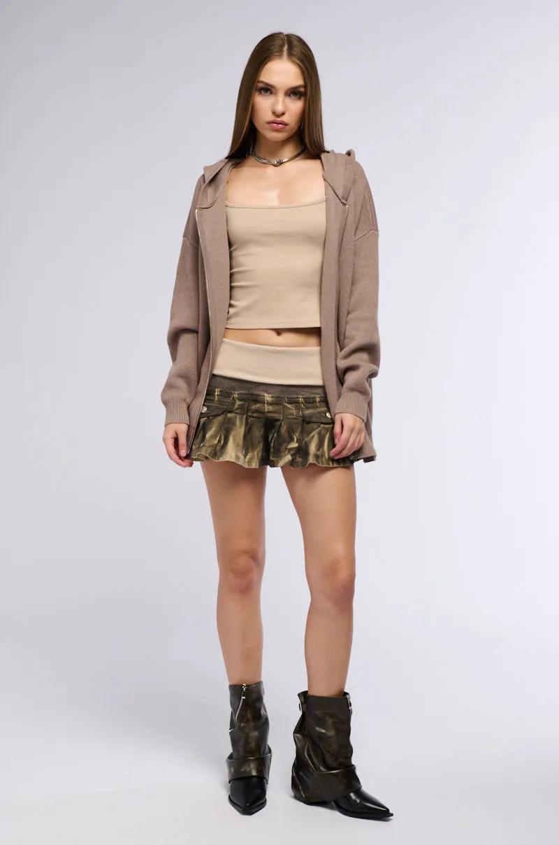 WISH U WELL ACID WASH RUFFLE MINI SKIRT sold by AKIRA product image thumbnail 4