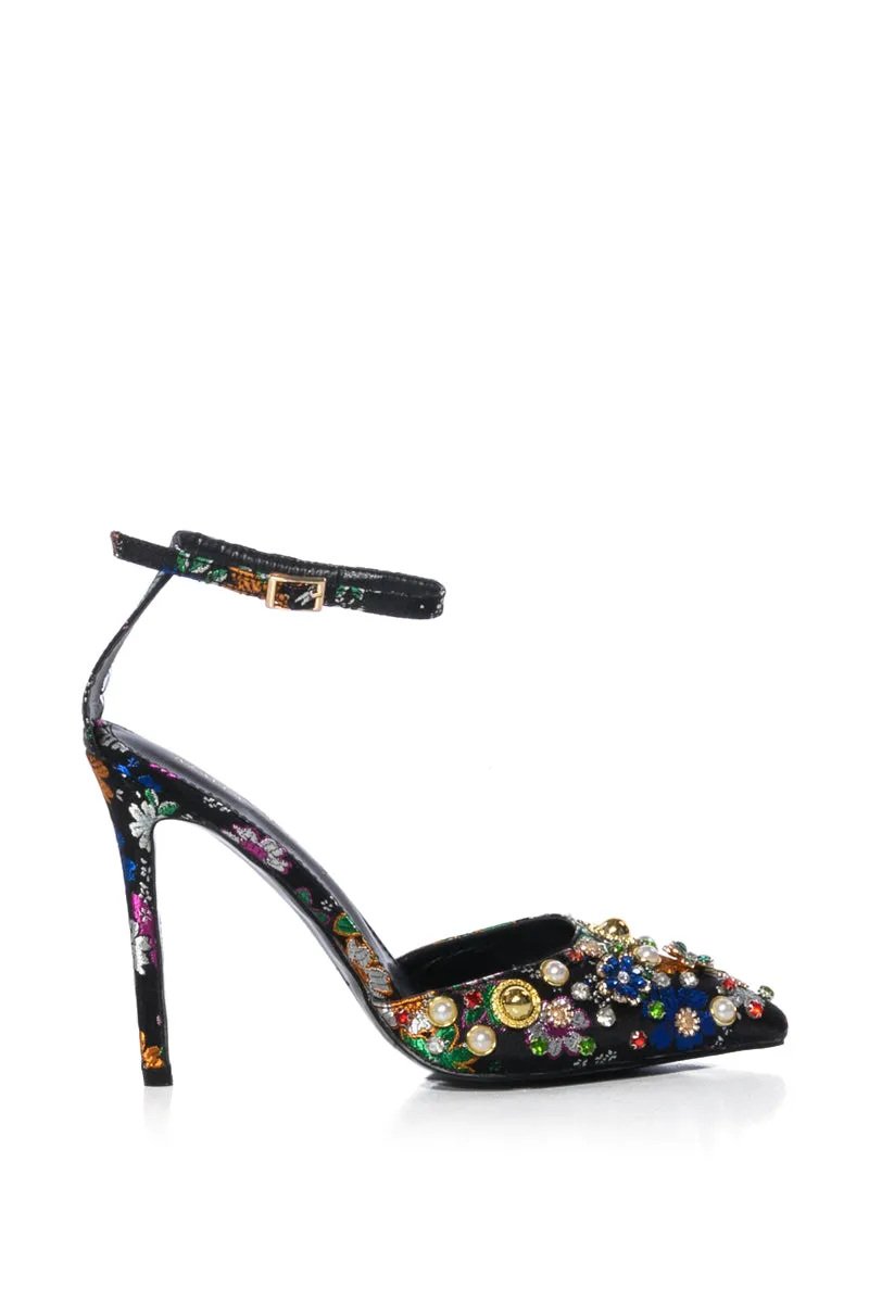 AZALEA WANG OOLONG EMBELLISHED STILETTO PUMP IN BLACK sold by AKIRA product image thumbnail 2