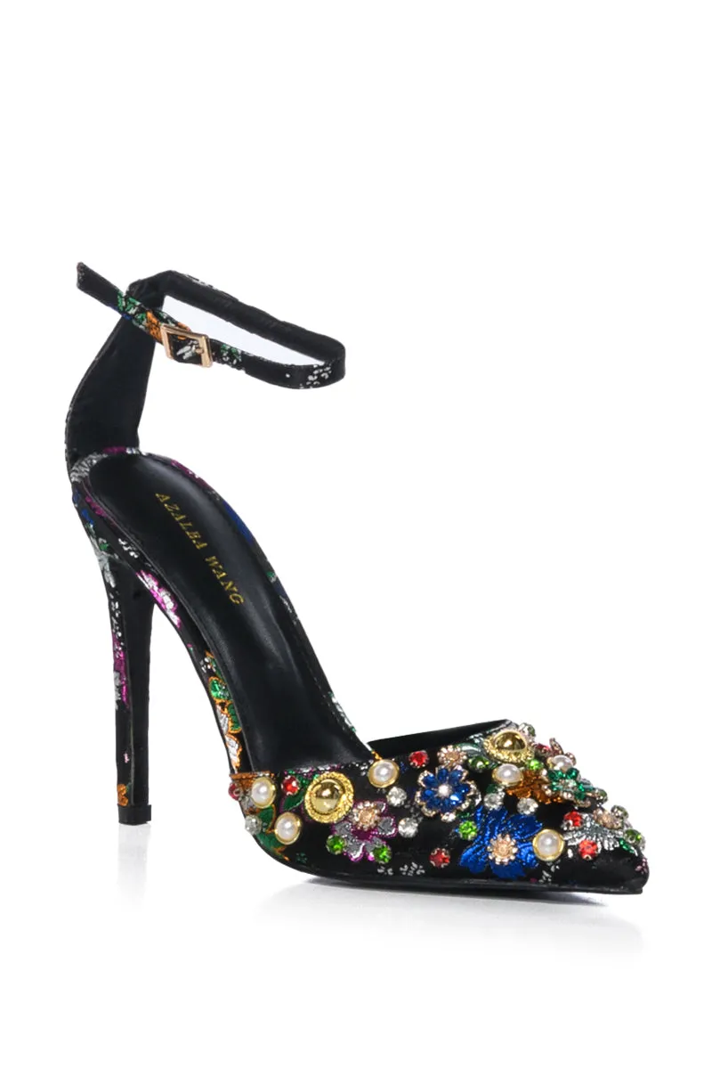 AZALEA WANG OOLONG EMBELLISHED STILETTO PUMP IN BLACK sold by AKIRA product image thumbnail 3