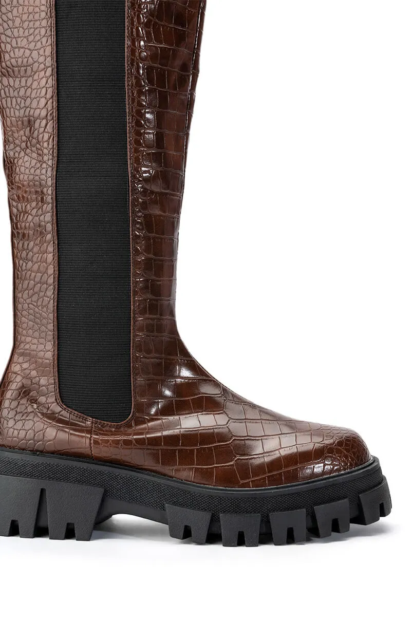 AZALEA WANG KENSINGTON FLATFORM BOOT IN BROWN sold by AKIRA product image thumbnail 5