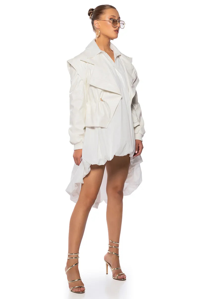 KINTSUGI WHITE PLEATHER MOTO JACKET sold by AKIRA product image thumbnail 3